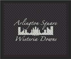 2'6" x 3' (30" x 35") Superscrape Impressions ARLINGTON SQUARE  Rubber Logo Mat