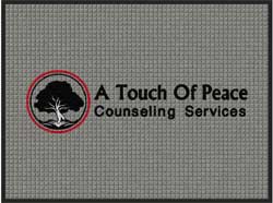 3' x 4' (35" x 45") Waterhog Impressions HD  A TOUGH OF PEACE  Indoor-Outdoor Logo Mat