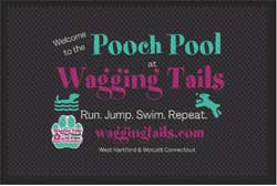4' x 6' (45" x 69") Superscrape Impressions WAGGING TAILS  Rubber Logo Mat