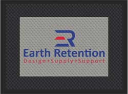 3' x 4' (34" x 45") Superscrape Impressions  EARTH RETENTION  Rubber Logo Mat