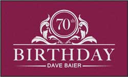 6' x 10' (70" x 119" ) Berber Impressions HD DAVE BAIER Indoor/Outdoor Logo Mat