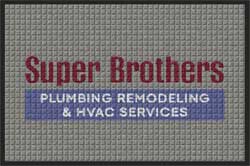 2' x 3' ( 22" x 35") Waterhog Impressions HD SUPER BROTHERS  Indoor/Outdoor logo mat