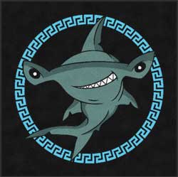 6' x 6'(69" x 69") ColorStar Impressions HAMMERHEAD  Indoor Logo Mat