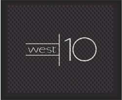 2'6" x 3' (30" x 35") Superscrape Impressions WEST 10 Rubber Logo Mat