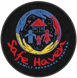 3' Round (35" inches) Digiprint HD Custom Shape SAFE HAVEN  Indoor Logo Mat