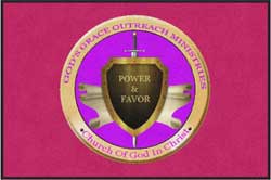 4' x 6' (45" x 69") Colorstar Impressions POWER & FAVOR  Indoor Logo Mat