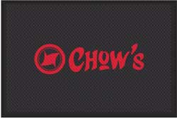 4' x 6' (45" x 69") Superscrape Impressions CHOW'S  Rubber Logo Mat