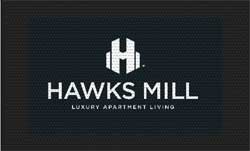 3' x 5' (35" x 56") Superscrape Impressions HAWKS MILL Rubber Logo Mat
