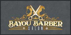 3' x 6' (35" x 69") ColorStar Impressions BAYOU BARBER Indoor Logo Mat