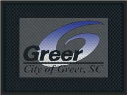 3' x 4' (34" x 45") Superscrape Impressions CITY OF GREER  Rubber Logo Mat