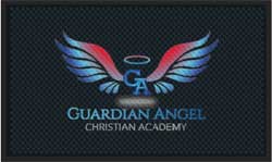 3' x 5' (35" x 56") Superscrape Impressions GUARDIAN ANGEL Rubber Logo Mat