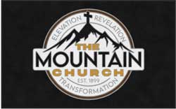 5' x 8' (58" x 95") ColorStar Impressions THE MOUNTAIN CHURCH Indoor Logo Mat