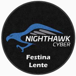 6' Round (68" inches) Digiprint HD Custom Shape NIGHTHAWK CYBER Indoor Logo Mat