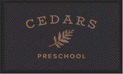 3' x 5' (35" x 56") Superscrape Impressions CEDARS PRESCHOOL  Rubber Logo Mat