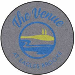 6' Round (68" inches) Digiprint HD Custom Shape THE VENUE Indoor Logo Mat