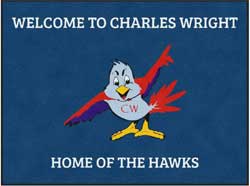 6' x 8' (68" x 95") ColorStar Impressions HOME OF THE HAWKS  Indoor Logo Mat