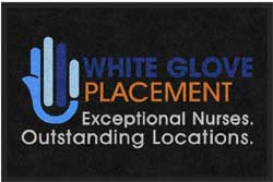 2' x 3' ( 24" x 35" ) ColorStar Impressions WHITE GLOVE Indoor Logo Mat
