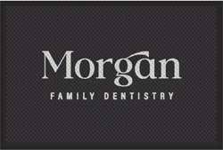 4' x 6' (45" x 69") Superscrape Impressions MORGAN  Rubber Logo Mat