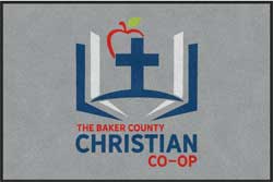 4' x 6' (45" x 69") ColorStar Impressions THE BAKER COUNTY CHRISTIAN  Indoor Logo Mat
