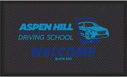 3' x 5' (35" x 56") Superscrape Impressions ASPEN HILL  Rubber Logo Mat
