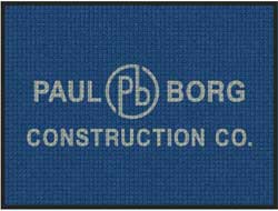 3' x 4' (35" x 47") Waterhog Inlay PAUL BORG  Indoor/Outdoor Logo Mat