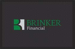 4' x 6' (45" x 69") Superscrape Impressions BRINKER FINANCIAL  Rubber Logo Mat