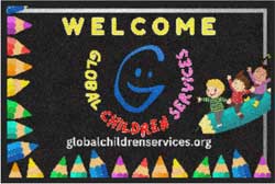 2' x 3' (24" x 35") Digiprint HD GLOBAL CHILDREN  Indoor Logo Mat