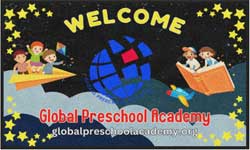 3' x 5' (35" x 58") Digiprint HD GLOBAL PRESCHOOL  Indoor Logo Mat