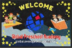 2' x 3' (24" x 35") Digiprint HD GLOBAL PRESCHOOL  Indoor Logo Mat