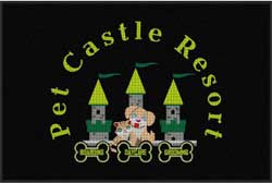 4' x 6' (45" x 69") Waterhog Impressions HD PET CASTLE RESORT  Indoor-Outdoor Logo Mat