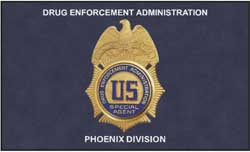 6' x 10' (68" x 119") Digiprint HD DEA BADGE Indoor Logo mat
