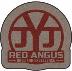 3' x 4' (35" x 45") Digiprint HD Custom Shape RED ANGUS Indoor Logo Mat