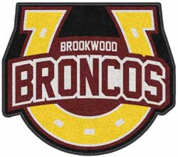 5' 4" x 6' (64"x 69") Digiprint HD Custom Shape BROOKWOOD BRONCOS  Indoor Logo Mat