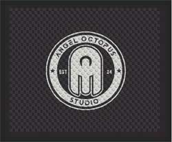 2'6" x 3' (30" x 35") Superscrape Impressions ANGEL OCTOPUS  Rubber Logo Mat