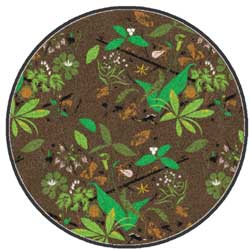 6' Round (68" inches) Digiprint HD Custom Shape WILDFLOWER IAW Indoor Logo Mat