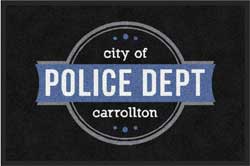 2' x 3' (24" x 35") Digiprint HD CARROLLTON POLICE Indoor Logo Mat