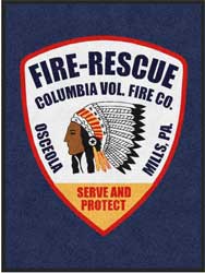 3' x 4' (35" x 47") Digiprint HD COLUMBIA VOL FIRE  Indoor Logo Mat