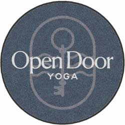 5' Round (58" inches) Digiprint HD Custom Shape OPEN DOOR YOGA  Indoor Logo Mat