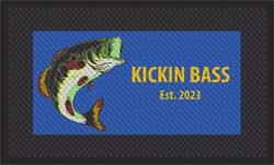 3' x 5' (35" x 56") Superscrape Impressions KICKIN BASS  Rubber Logo Mat