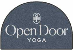 2' x 3' (24" x 35" inches) Digiprint HD Half Oval OPEN DOOR YOGA  Indoor Logo Mat