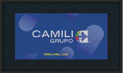 3' x 5' (35" x 56") Superscrape Impressions CAMILI  Rubber Logo Mat