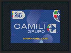 3' x 4' (34" x 45") Superscrape Impressions CAMILI GRUPO  Rubber Logo Mat