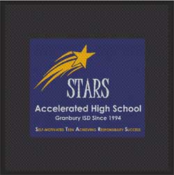 6' x 6' (67" x 67") Superscrape Impressions  STARS  Rubber Logo Mat