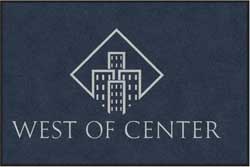 4' x 6' (45" x 69") Colorstar Impressions WEST OF CENTER  Indoor Logo Mat