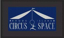 3' x 5' (35" x 56") Superscrape Impressions CIRCUS SPACE Rubber Logo Mat