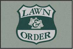 4' x 6' (45" x 69") Waterhog Inlay LAWN AND ORDER  Indoor /Outdoor Logo Mat