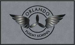 3' x 5' (35" x 58") Digiprint HD ORLANDO FLIGHT SCHOOL  Indoor Logo Mat
