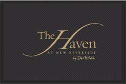 4' x 6' (45" x 69") Superscrape Impressions THE HAVEN Rubber Logo Mat