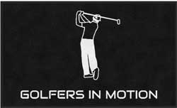 3' x 5' (35" x 58") Colorstar Impressions GOLFERS IN MOTION  Indoor Logo Mat