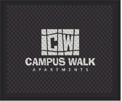 2'6" x 3' (30" x 35") Superscrape Impressions CAMPUS WALK Rubber Logo Mat